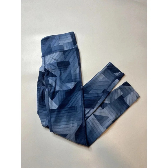 Athleta Pants - ATHLETA Blue Frost Chaturanga Legging Tight Geometric Athletic Yoga Size S